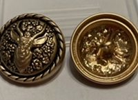 Button Reindeer Head 5/8 & 7/8 inch Antique Gold