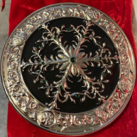 Buckle- Snowflake Silver with Green