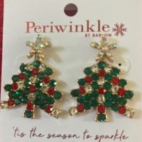 Earrings - Rhinestone Christmas Tree
