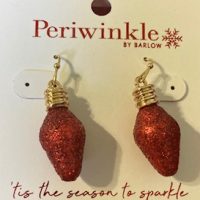 Earrings - Red Christmas Light