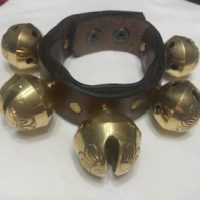 Sleigh Bells Hand/Wrist 5 Bells 13.5" Chocolate Brown